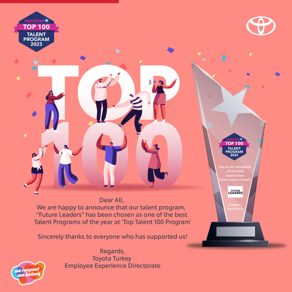 Toyota Türkiye team celebrating the recognition of their Future Leaders Program